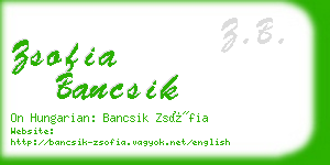 zsofia bancsik business card